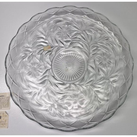 LE Smith Other - Vintage Clear Glass Cut Crystal Serving Bowl